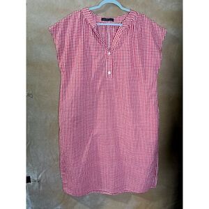 Zanzea Collection Red Gingham Dress Women's XXL Casual Summer Short Sleeve